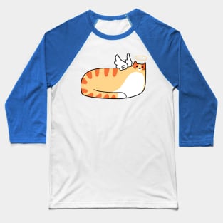 Chubby Angel Tabby Cat Baseball T-Shirt